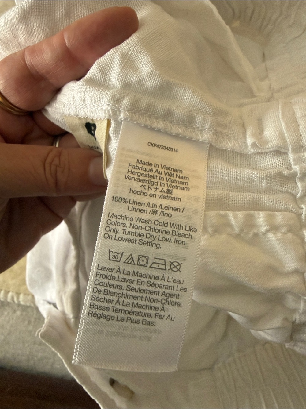 Madewell White High-Rise Linen Blend Pleated Shorts - Picture 7 of 7